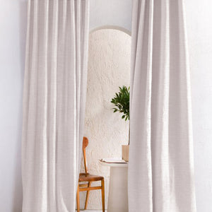 Amore Plain Cotton Blackout Curtains | Modern Elegance & Total Light Block | Off White | Set of 2 | Fully Customizable