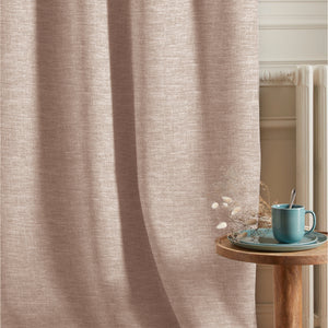 Amore Plain Cotton Blackout Curtains | Modern Elegance & Total Light Block | Beige | Set of 2 | Fully Customizable