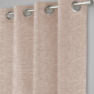 Amore Plain Cotton Blackout Curtains | Modern Elegance & Total Light Block | Beige | Set of 2 | Fully Customizable