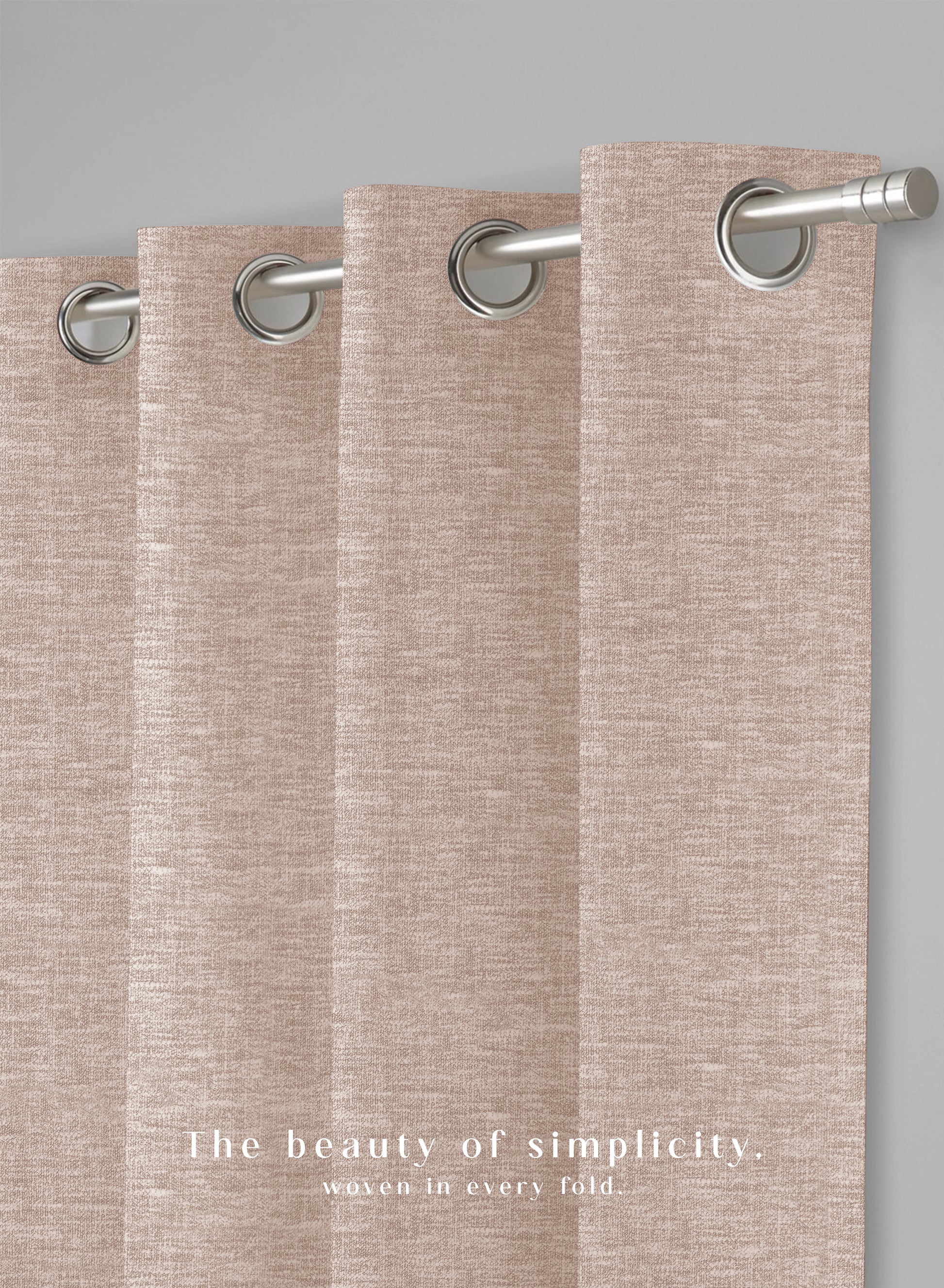 Amore Plain Cotton Blackout Curtains | Modern Elegance & Total Light Block | Beige | Set of 2 | Fully Customizable