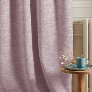Amore Plain Cotton Blackout Curtains | Modern Elegance & Total Light Block | Deep Blush | Set of 2 | Fully Customizable