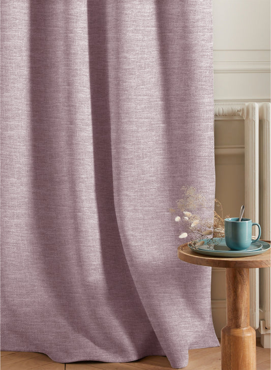 Amore Plain Cotton Blackout Curtains | Modern Elegance & Total Light Block | Deep Blush | Set of 2 | Fully Customizable