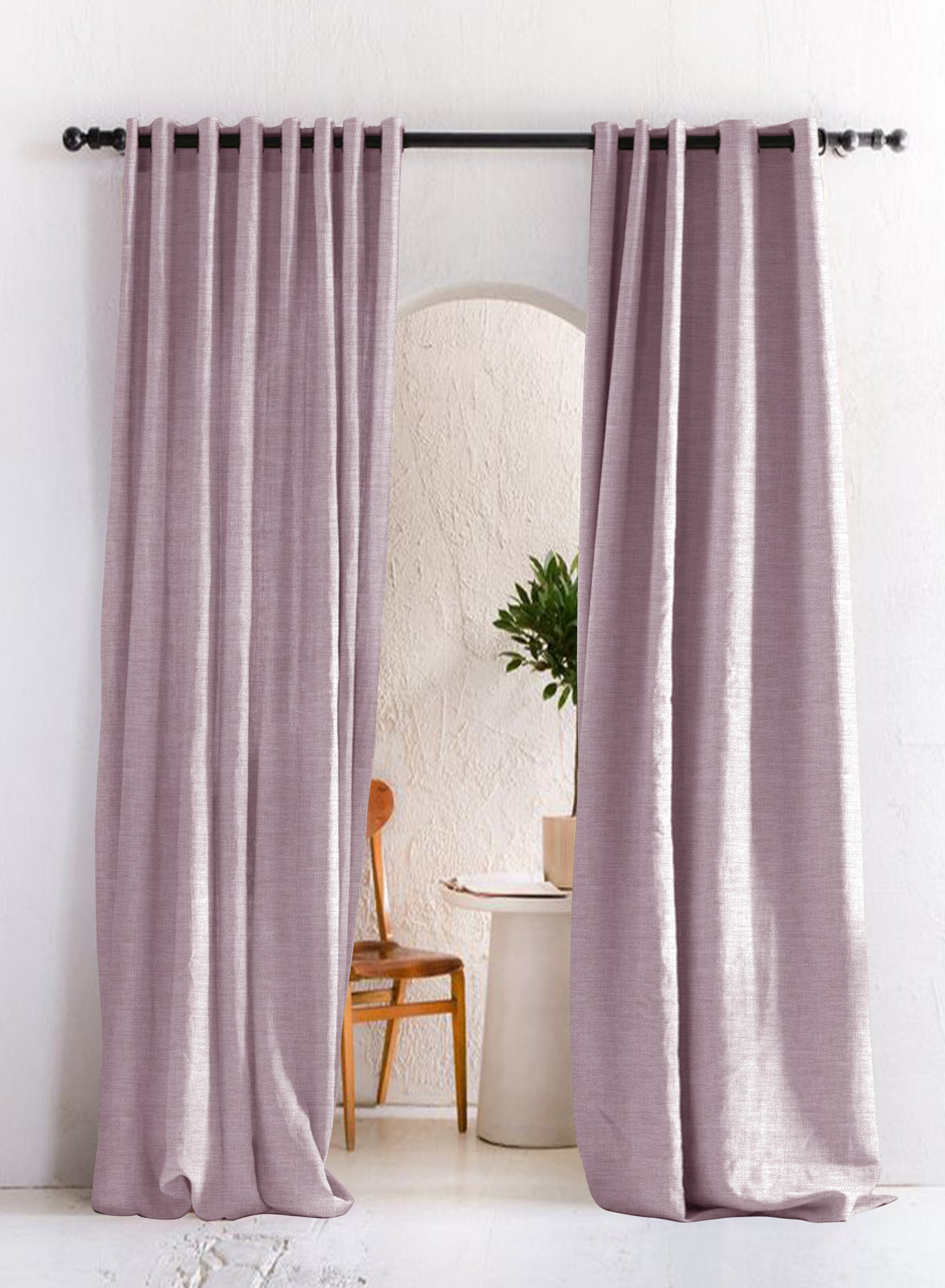 Amore Plain Room Darkening Curtains | Deep Blush | Set of 2