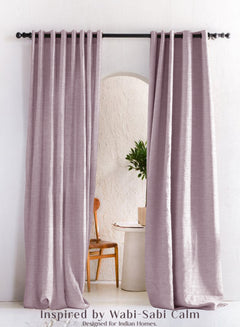 Amore Plain Cotton Room Darkening Curtains | Modern Elegance | Deep Blush | Set of 2 | Fully Customizable