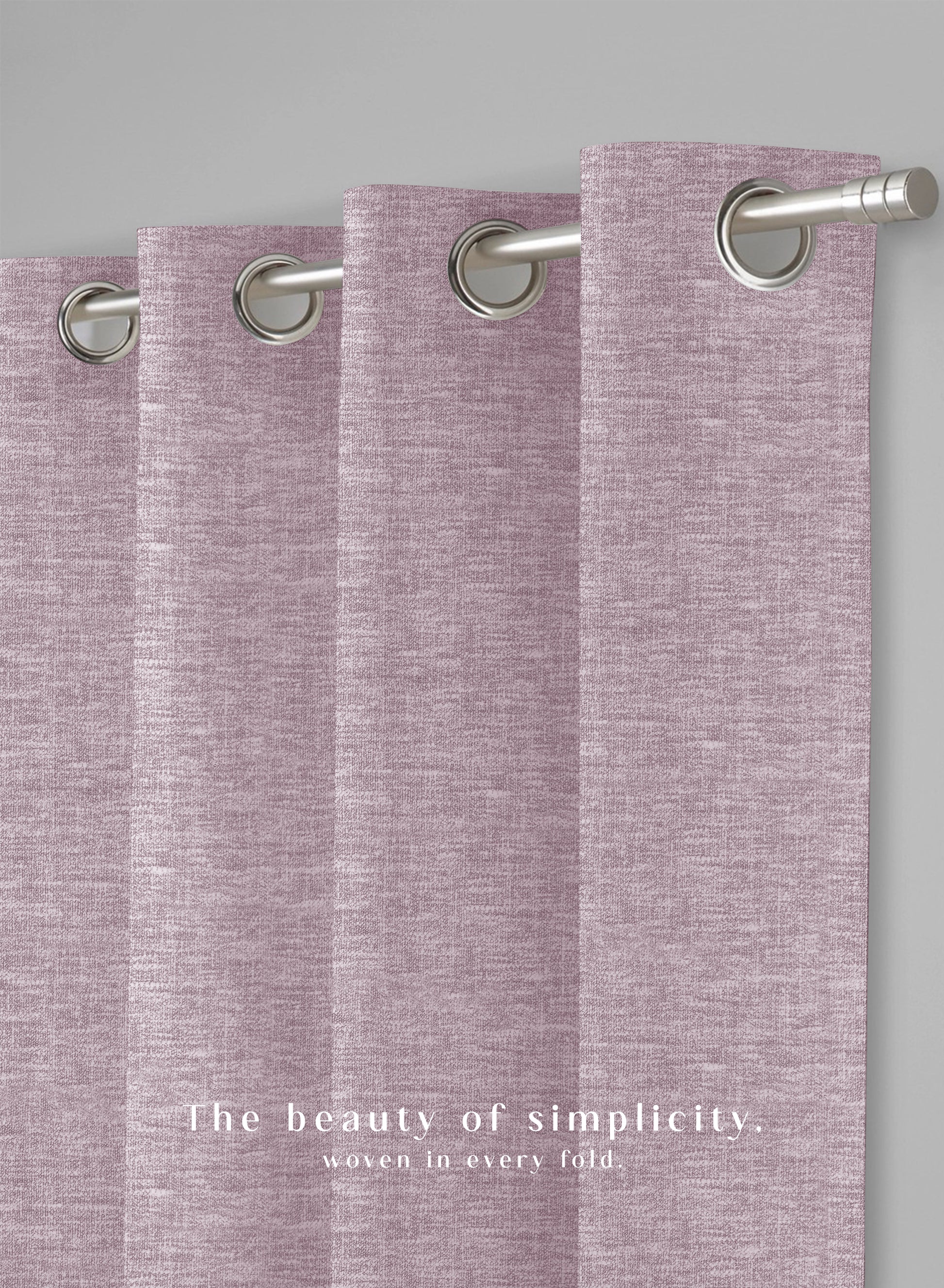 Amore Plain Cotton Blackout Curtains | Modern Elegance & Total Light Block | Deep Blush | Set of 2 | Fully Customizable