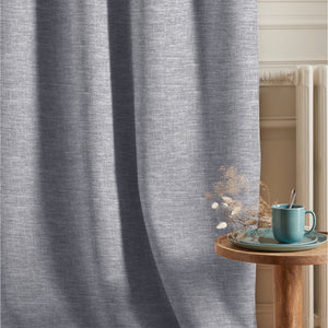 Amore Plain Cotton Blackout Curtains | Modern Elegance & Total Light Block | Echo Blue | Set of 2 | Fully Customizable