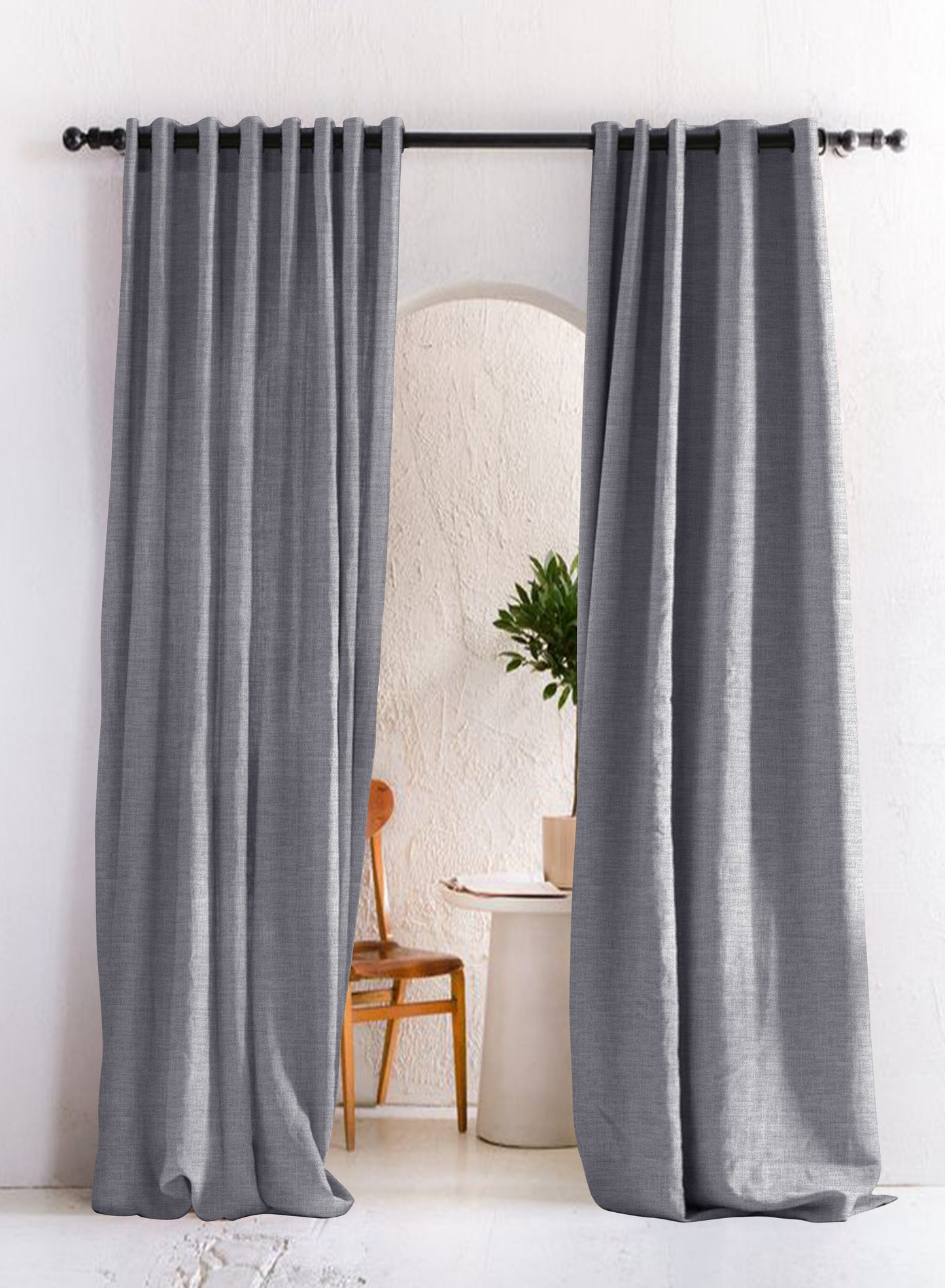 Amore Plain Room Darkening Curtains | Echo Blue | Set of 2