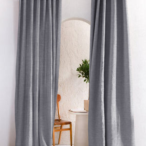 Amore Plain Cotton Blackout Curtains | Modern Elegance & Total Light Block | Echo Blue | Set of 2 | Fully Customizable