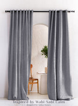 Amore Plain Cotton Room Darkening Curtains | Modern Elegance | Echo Blue | Set of 2 | Fully Customizable