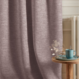 Amore Plain Cotton Blackout Curtains | Modern Elegance & Total Light Block | Ash Brown | Set of 2 | Fully Customizable