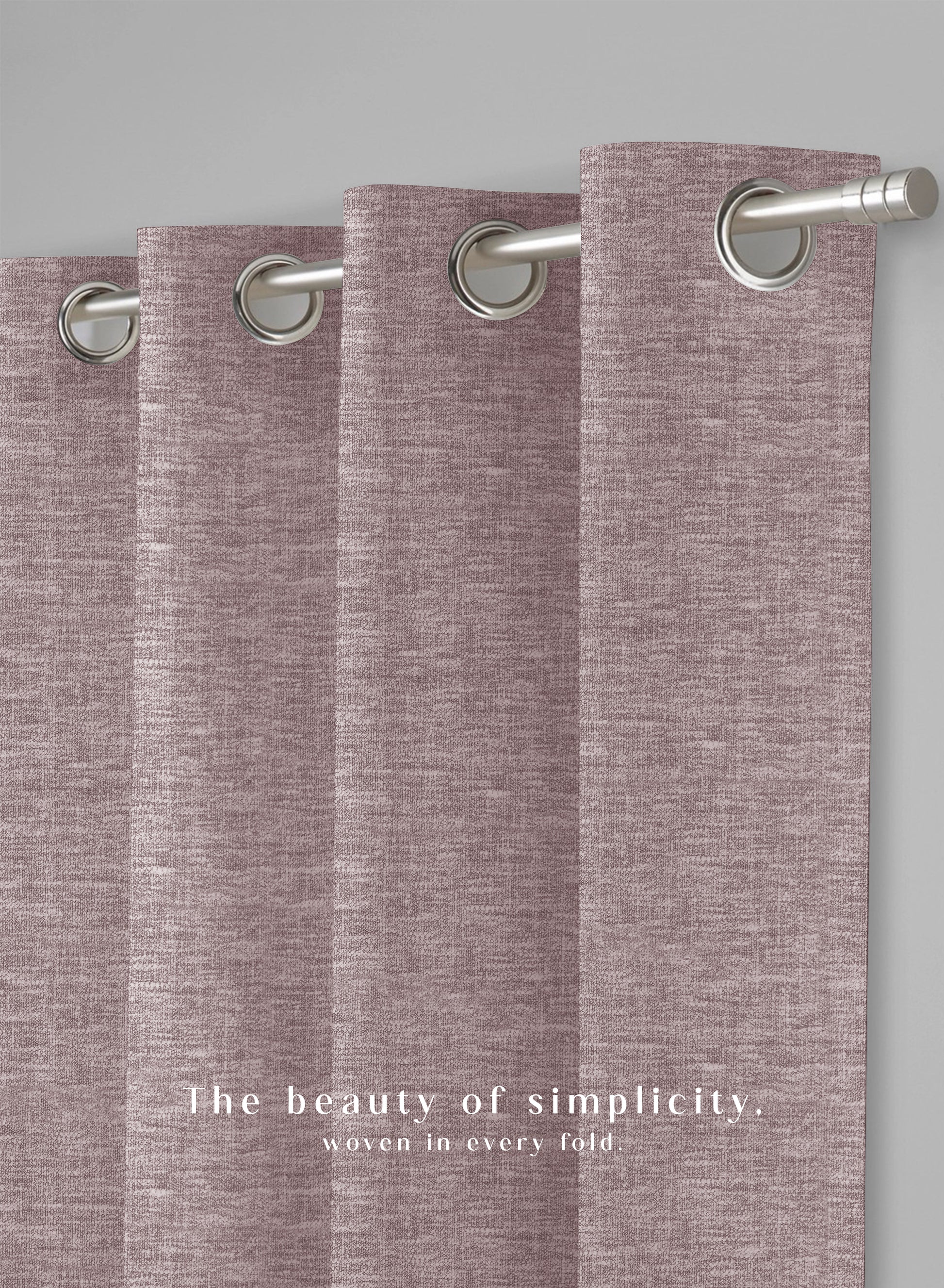 Amore Plain Cotton Blackout Curtains | Modern Elegance & Total Light Block | Ash Brown | Set of 2 | Fully Customizable