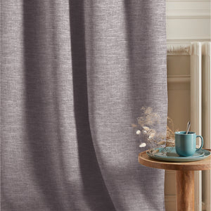Amore Plain Cotton Room Darkening Curtains | Modern Elegance | Gray | Set of 2 | Fully Customizable