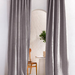 Amore Plain Cotton Room Darkening Curtains | Modern Elegance | Gray | Set of 2 | Fully Customizable