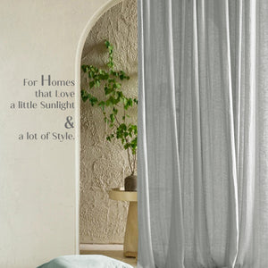Amore Striped Sheer Curtains | Airy Elegance & Soft Light Filter | Sage Green | Set of 2 | Fully Customizable