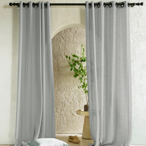Amore Striped Sheer Curtains | Airy Elegance & Soft Light Filter | Sage Green | Set of 2 | Fully Customizable