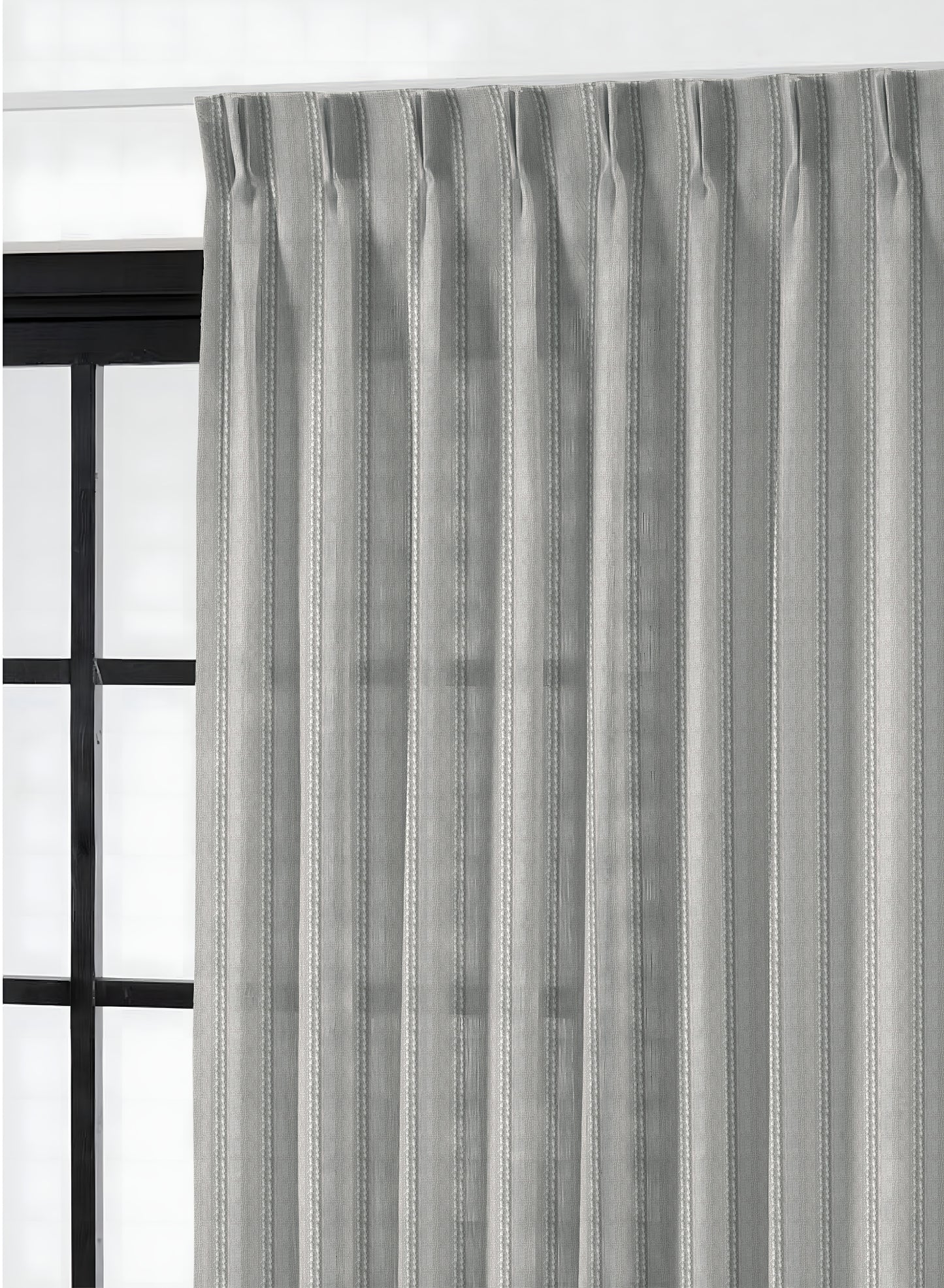 Amore Striped Sheer Curtains | Sage Green | Set of 2