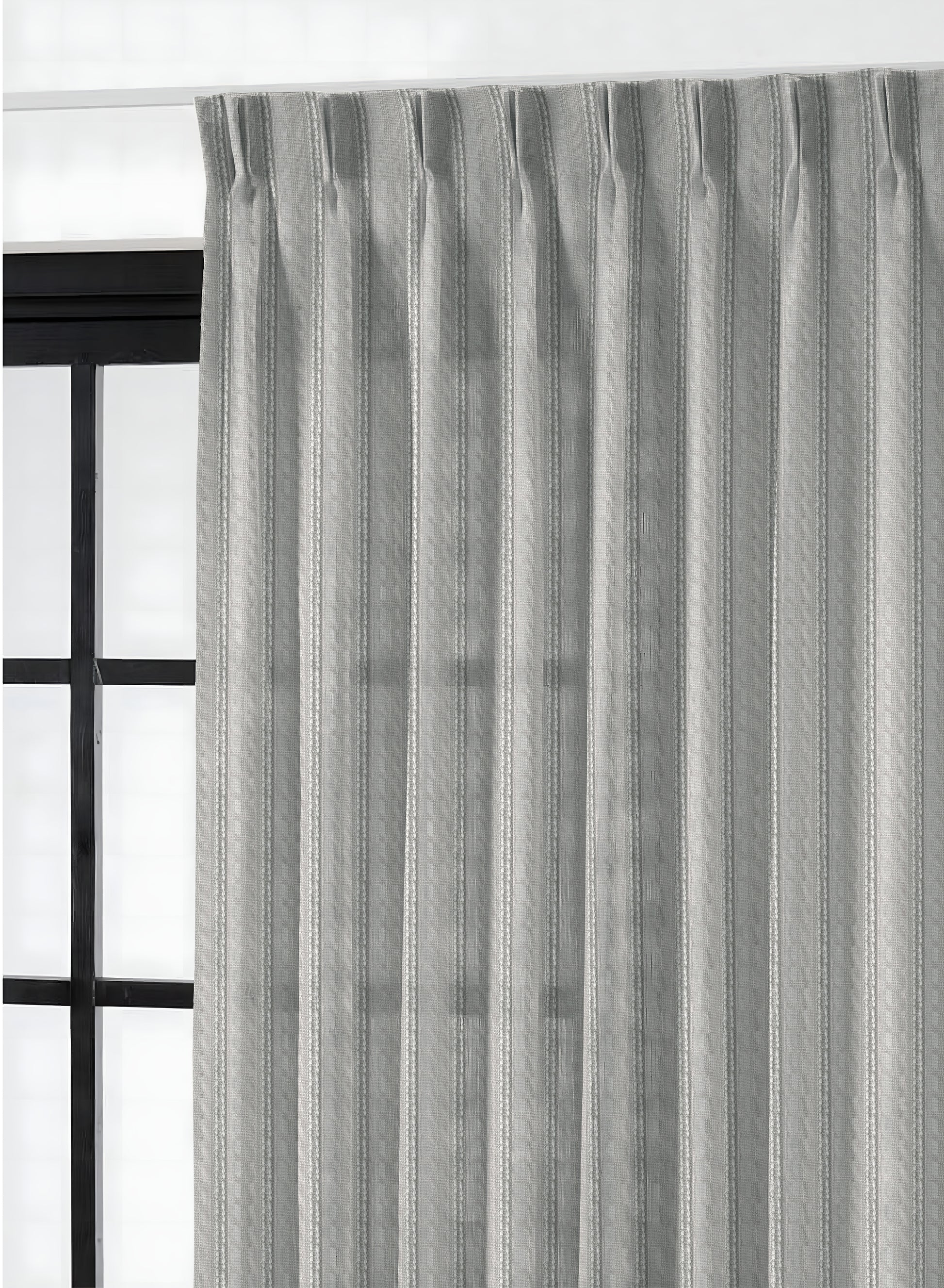 Amore Striped Sheer Curtains | Airy Elegance & Soft Light Filter | Sage Green | Set of 2 | Fully Customizable