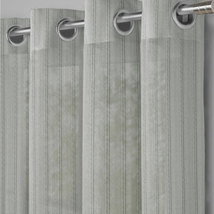 Amore Striped Sheer Curtains | Airy Elegance & Soft Light Filter | Sage Green | Set of 2 | Fully Customizable