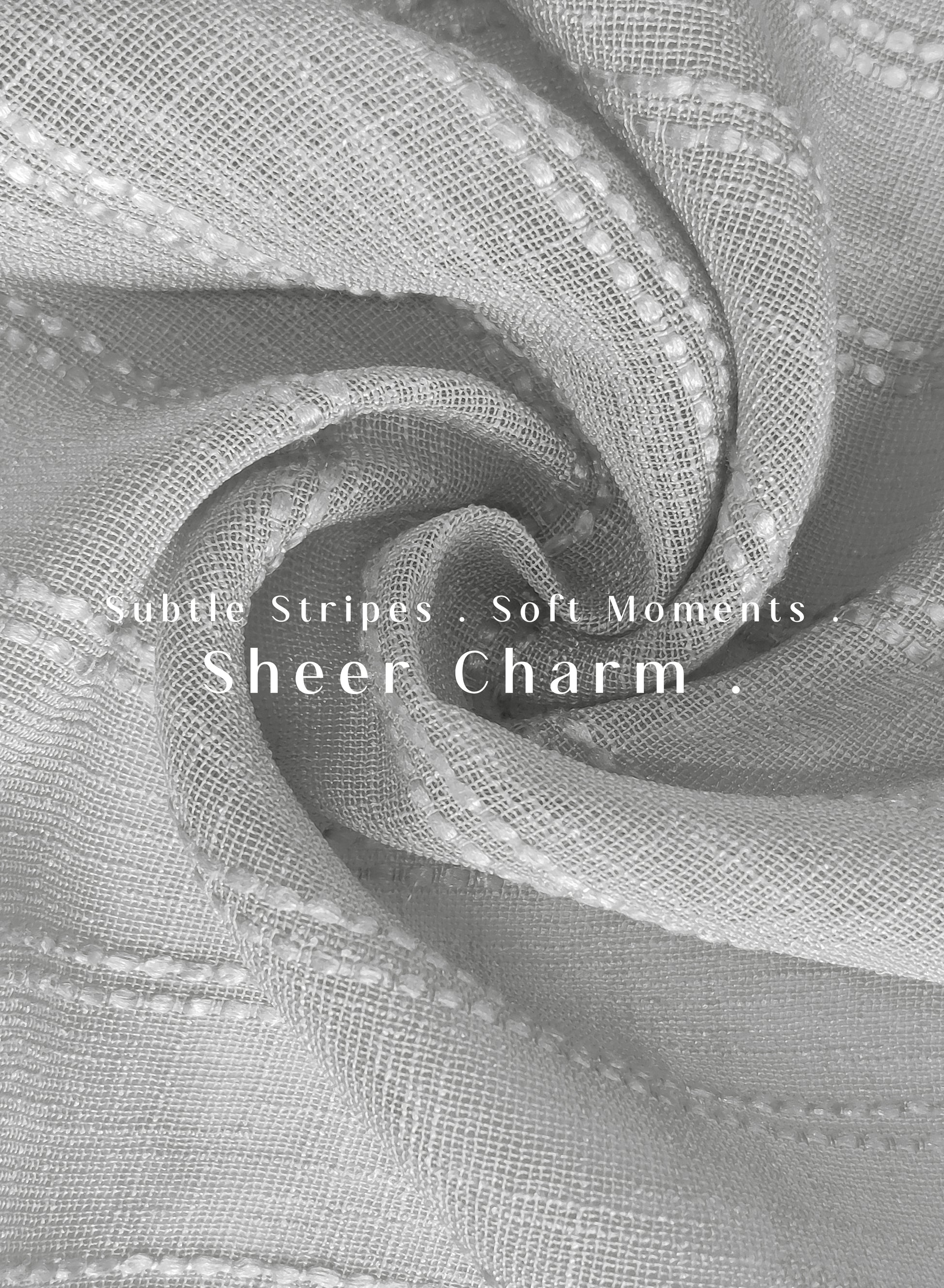 Amore Striped Sheer Curtains | Airy Elegance & Soft Light Filter | Sage Green | Set of 2 | Fully Customizable