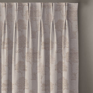 Bern Jacquard Room Darkening Curtains | Scenic Tree Pattern | Light Khaki | Set of 2 | Fully Customizable