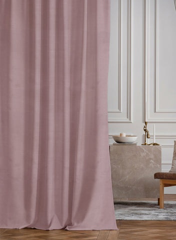 Casper Plain Room Darkening Curtains | Careys Pink | Set of 2