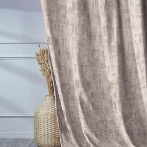 Bling Rustic Vibe Blackout Curtains | 100% Cotton | Dark Beige | Set of 2