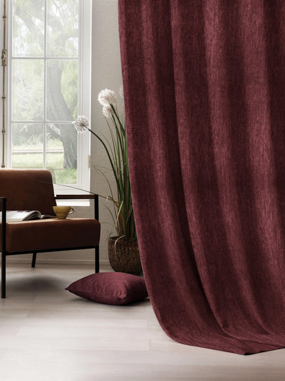 Arezzo Plain Blackout Curtains | Maroon | Set of 2