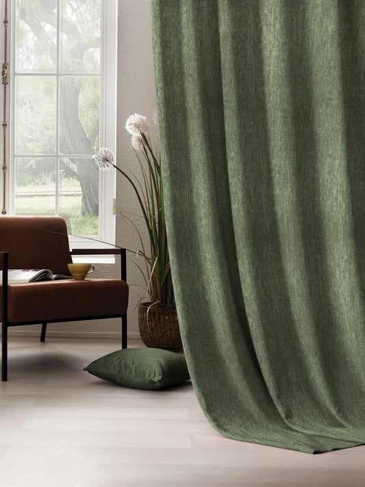 Arezzo 100% Blackout Curtain | Olive Green