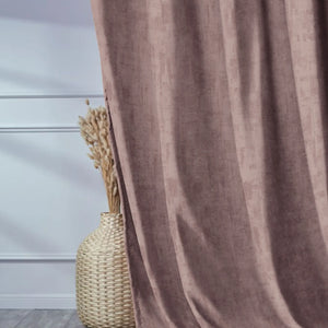 Bling Rustic Vibe Room Darkening Curtains | 100% Cotton | Pale Brown | Set of 2