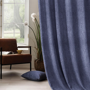 Arezzo Plain Blackout Curtains | Comet Blue | Set of 2