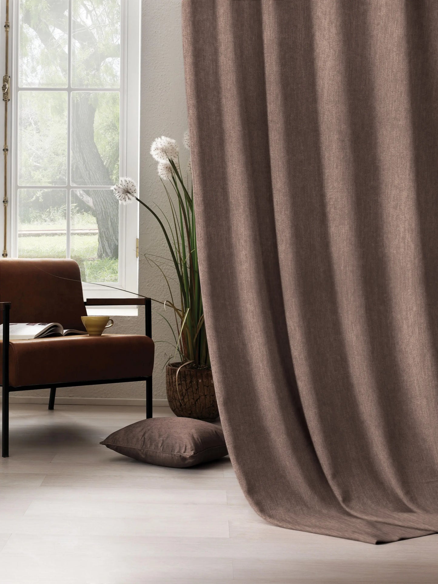 Arezzo Plain Blackout Curtains | Hemp | Set of 2