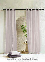 Amore Striped Sheer Curtains | Airy Elegance & Soft Light Filter | Off White | Set of 2 | Fully Customizable