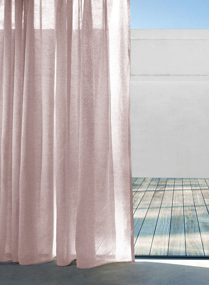 Casper Plain Sheer Curtains | Pink | Set of 2