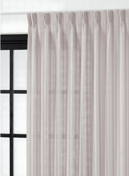 Amore Striped Sheer Curtains | Off White | Set of 2