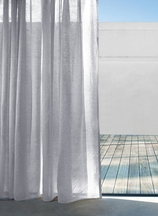 Casper Plain Sheer Curtains | Pearl | Set of 2