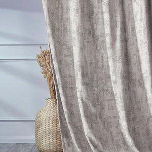 Bling Rustic Vibe Blackout Curtains | 100% Cotton | Cream | Set of 2