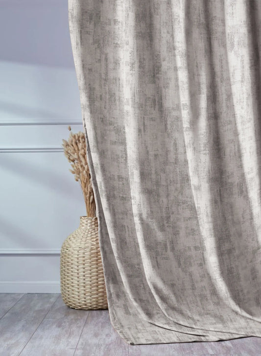 Bling Rustic Vibe Blackout Curtains | 100% Cotton | Cream | Set of 2