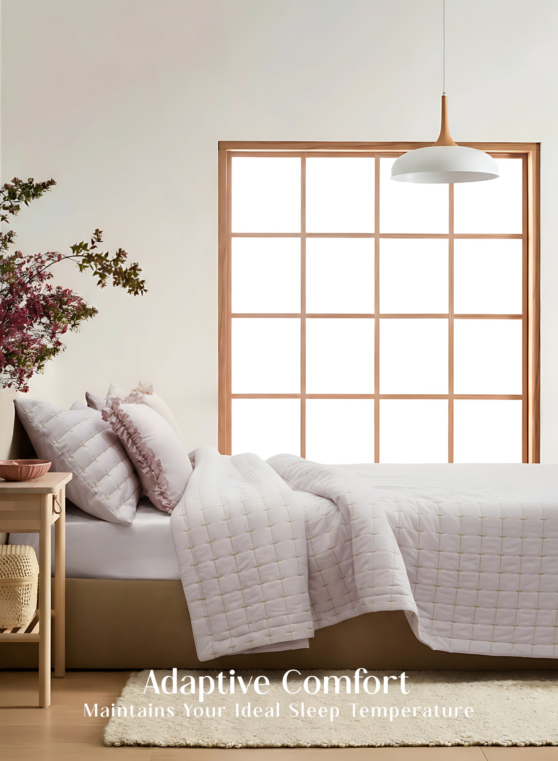 Home Crayons CloudTouch™ Comforter Set | All-Season | 33% Oversized | Includes 2 Pillow Covers & 2 Cushion Covers | Sakura Blush