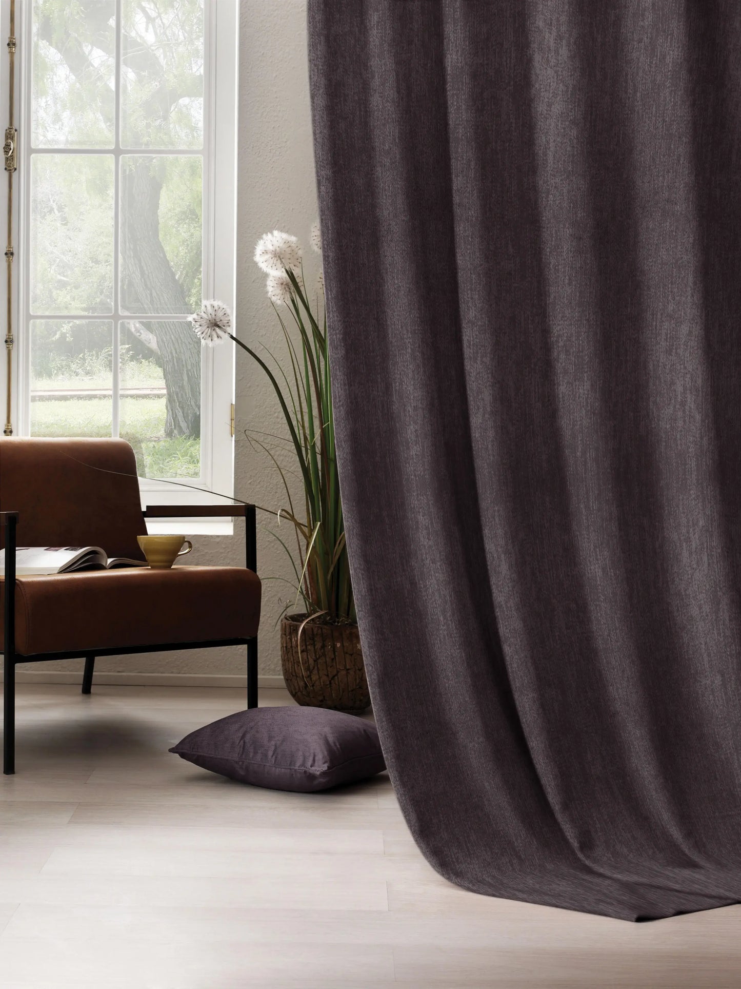 Arezzo Plain Blackout Curtains | Dark Wine | Set of 2