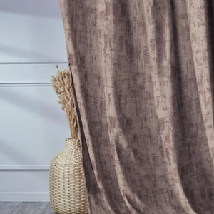 Bling Rustic Vibe Blackout Curtains | 100% Cotton | Brown | Set of 2