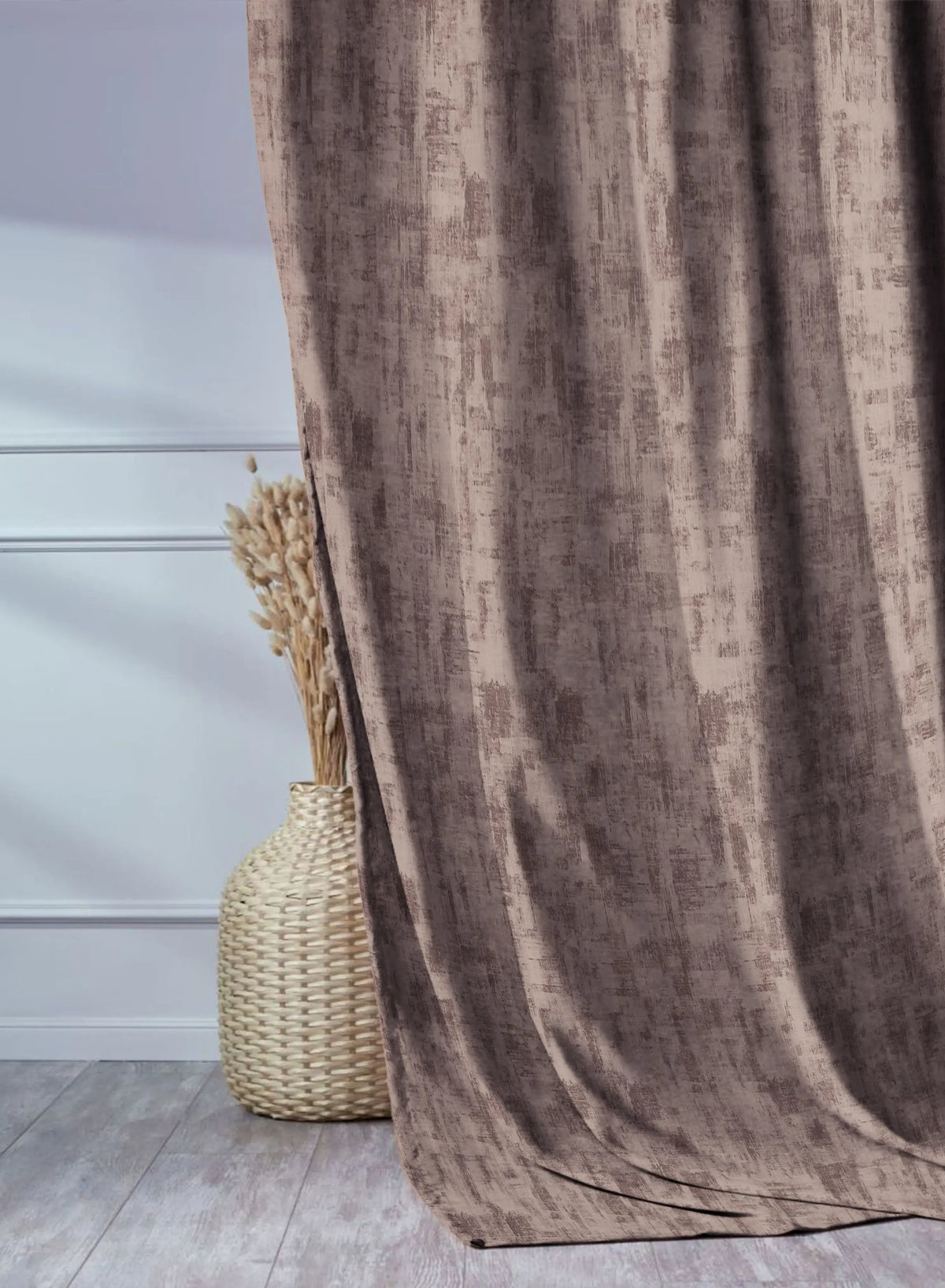 Bling Rustic Vibe Blackout Curtains | 100% Cotton | Brown | Set of 2