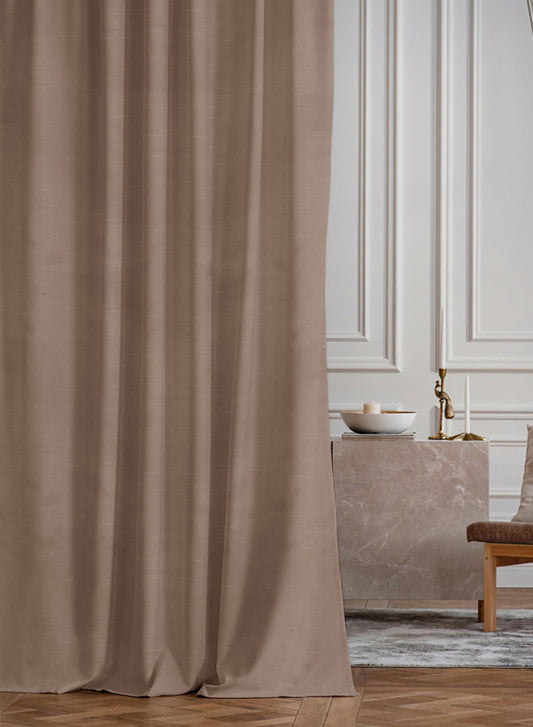 Casper Plain Blackout Curtains | Light Brown | Set of 2
