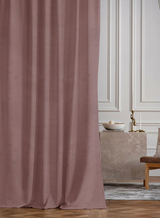 Casper Plain Room Darkening Curtains | Rouge Pink | Set of 2