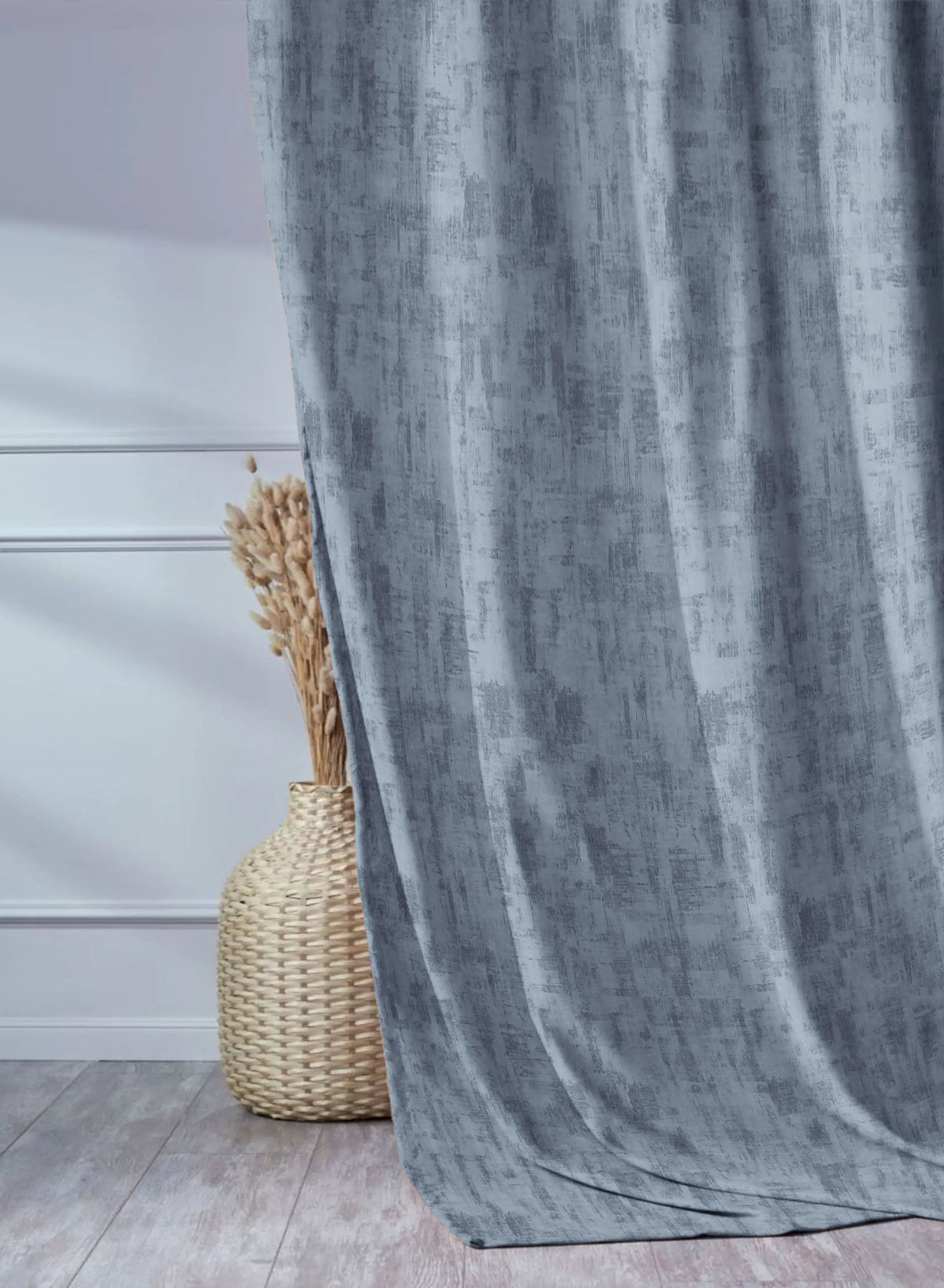 Bling Rustic Vibe Blackout Curtains | 100% Cotton | Blue | Set of 2