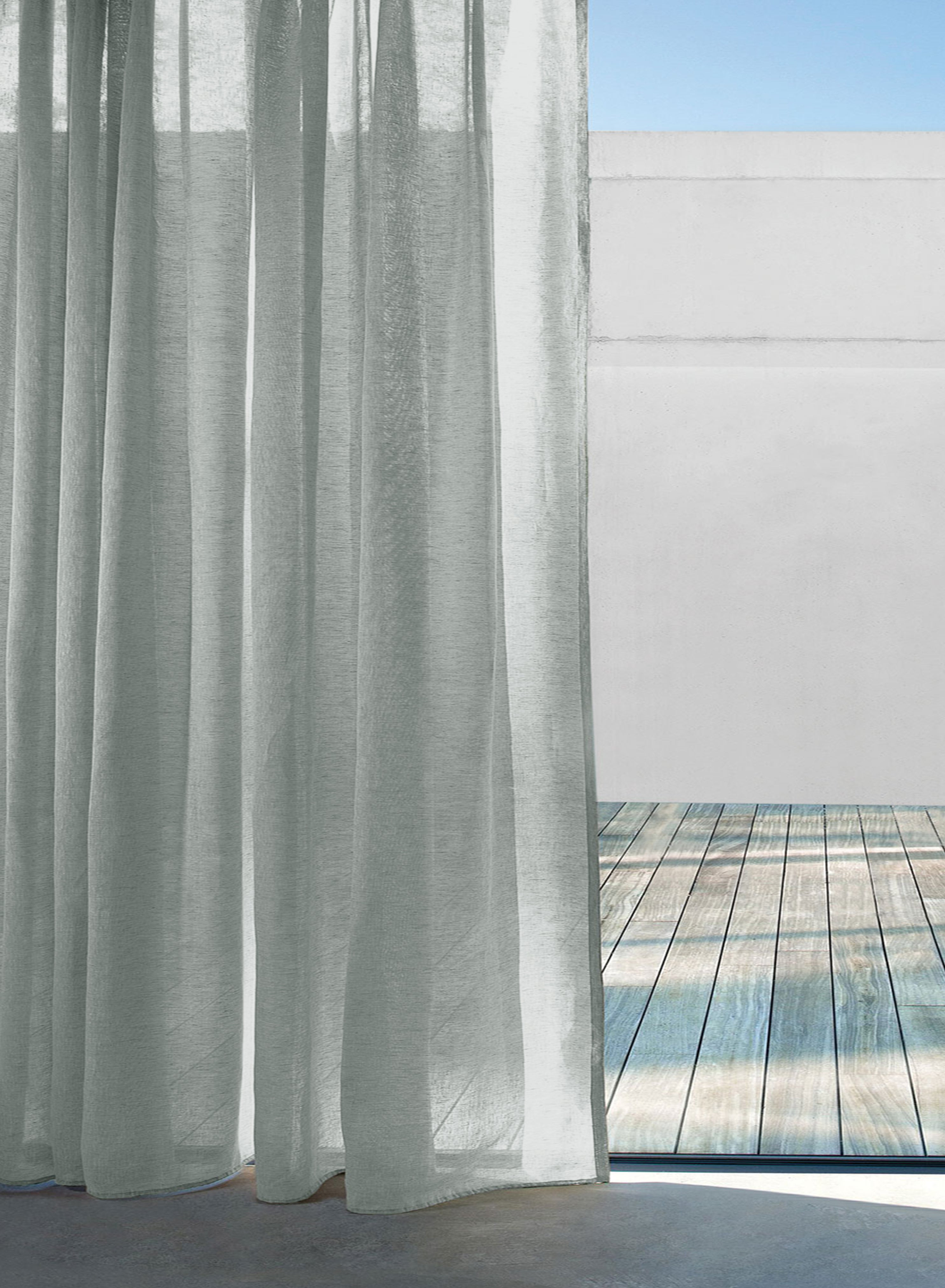 Casper Plain Sheer Curtains | Sage Green | Set of 2