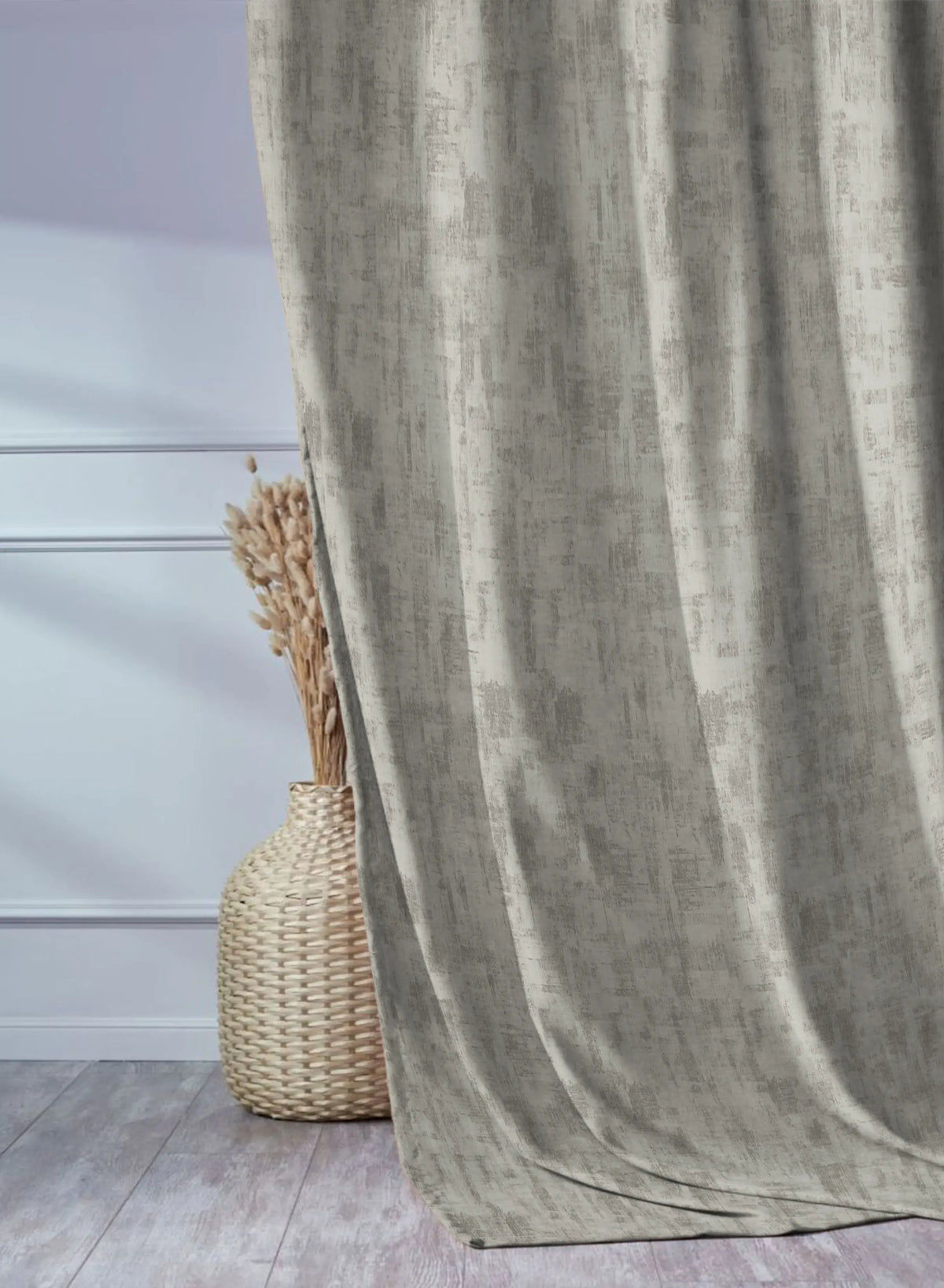 Bling Rustic Vibe Blackout Curtains | 100% Cotton | Gray | Set of 2