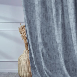 Bling Rustic Vibe Room Darkening Curtains | 100% Cotton | Blue | Set of 2