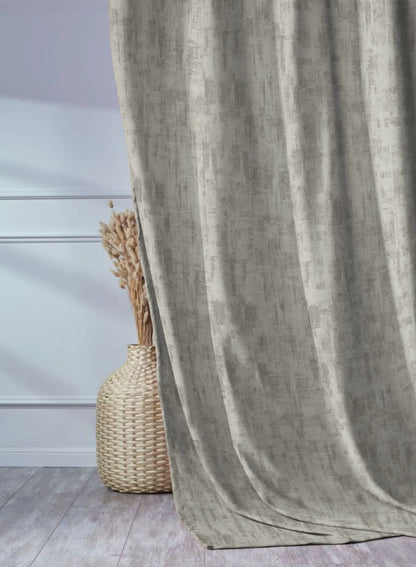 Bling Rustic Vibe Room Darkening Curtains | 100% Cotton | Gray | Set of 2