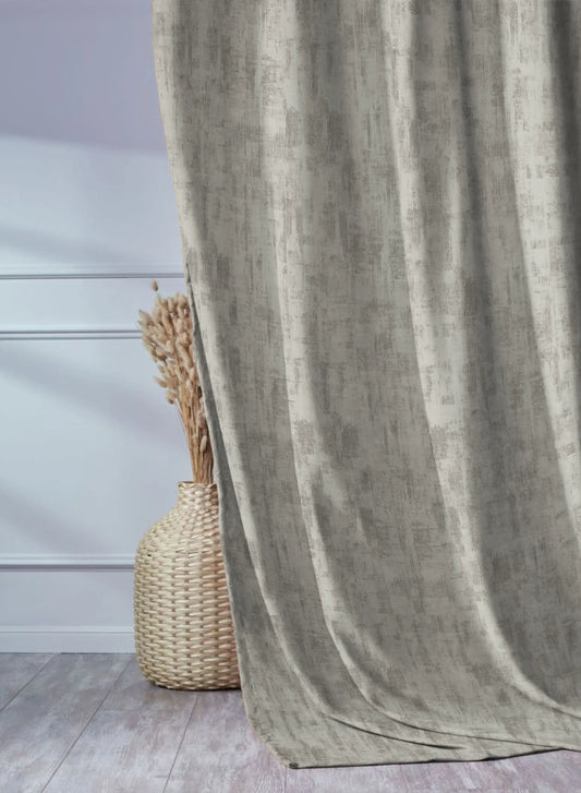 Bling Rustic Vibe Room Darkening Curtains | 100% Cotton | Gray | Set of 2