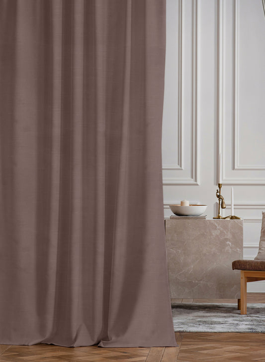 Casper Plain Room Darkening Curtains | Dark Brown | Set of 2